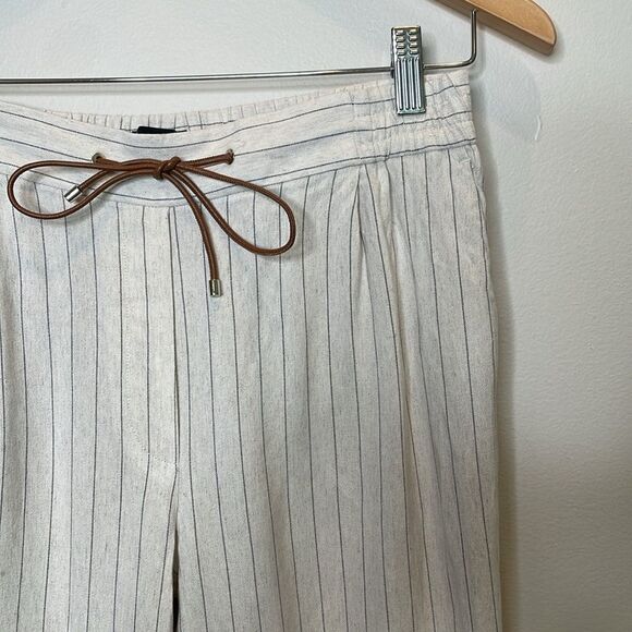 Massimo Dutti Linen Blend Striped Pants Size 4 - Picture 7 of 12